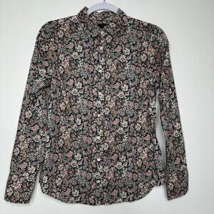 J Crew Slim perfect Shirt in Liberty White Garden Size 2 Floral Preppy